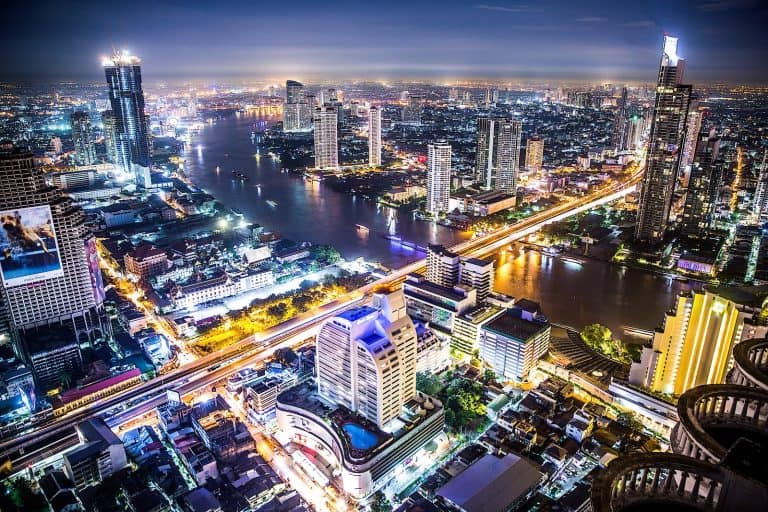 aerial photography of cityscape during night time