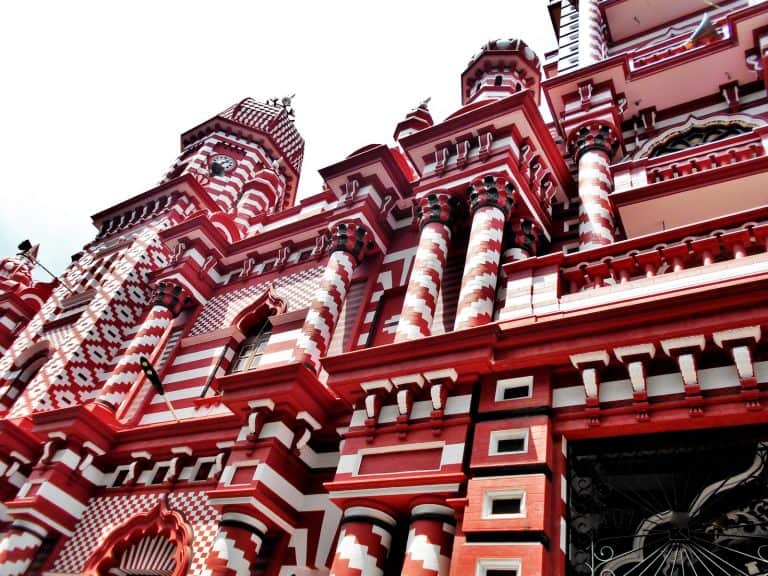 red and white concrete building