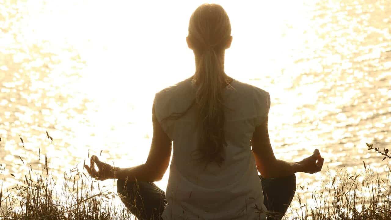 meditate, woman, yoga