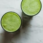 2 round green ceramic bowls