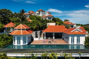 Luxury tropical villa with infinity pool and yoga